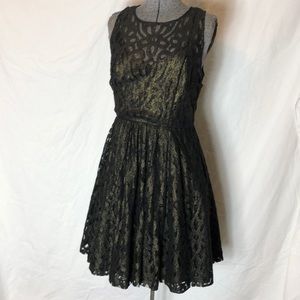 Frock! By Tracy Reese Black/Gold Shimmer Dress (4)